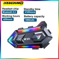 【LZ】◄卐◄  Kebidumei-Y20 Capacete de motocicleta fone de ouvido impermeável redução do ruido mãos-livres sem fio Bluetooth 5.3 1000mAh