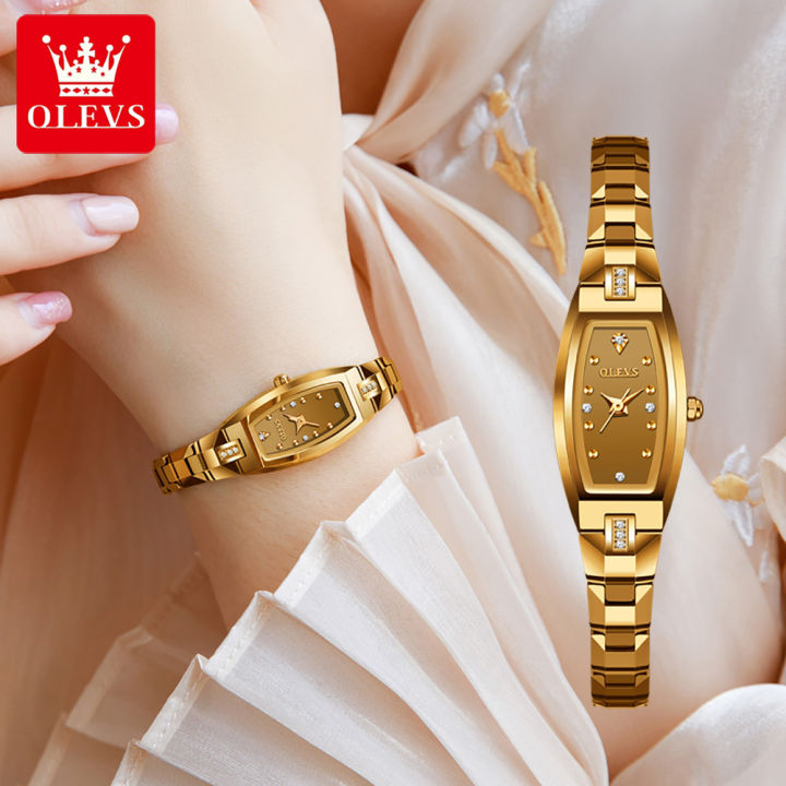 olevs-luxury-tungsten-steel-strap-lady-watch-fashion-square-water-proof-watch