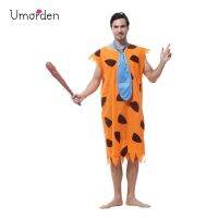 、’】【= Umorden Purim Carnival Party Halloween Costumes  Man Primitive Savages Costume Men Fred Flintstones Stone Age Cosplay