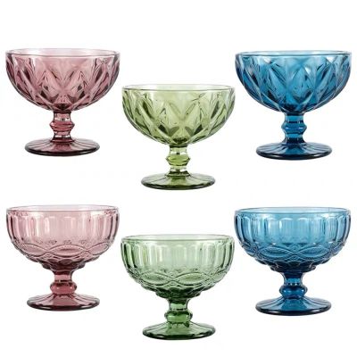 【CW】►❍❂  Salad Glass Bowl Russian ice Shake Goblet Cup Restaurant Hotel Banquet Household Items