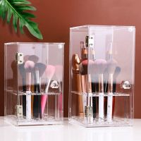 Acrylic Makeup Brush Holder,Dustproof Lipstick Eyebrow pencil Organizer,Cosmetic Brush Storage Box for Vanity,Bathroom, Bedroom