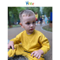 Hnne 2021 Autumn Winter New Childrens Basic Sweatshirts Solid Unisex Boys Girls Warm Pullovers Kids High Quality Tops 3-14 Years