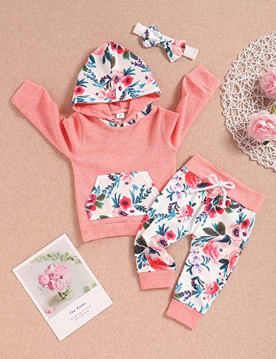 Oklady Toddler Baby Girl Outfit Little Miss Sassy Pants Tops Floral Pants Fall and Winter Clothes Sets
