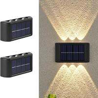 4-10Led Solar Wall Lamp Outdoor Waterproof Solar Lights Up And Down Luminous Lightin For Garden Street Landscape Balcony Decor Outdoor Lighting