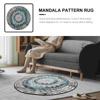 (ร้อน) พรมปูพื้นพรมปูพื้นรอบพื้นที่ Mandala ห้องครัว Entrance ตกแต่งประตู Mats พรม Accent Bohemian Room Medallion ห้องน้ำ Style