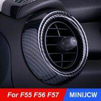 Car Air Vent Ring Outlet Cover Case Carbon Fiber Shell Housing Sticker Decor For Mini Cooper One S JCW F55 F56 F57 Accessories