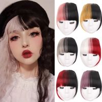 OYA36 สีแดงเเดง ไร้รอยต่อไร้รอยต่อ ขนปุยฟู การต่อผม สำหรับผู้หญิง หน้าม้าปลอม ไฟเบอร์ทนความร้อน ธรรมชาติตามธรรมชาติ สังเคราะห์สังเคราะห์สังเคราะห์ สองสี ขอบผมชิ้น หน้าม้าแบบตรง เย็บอากาศเรียบ วิกผมหน้าม้าแบบ3D