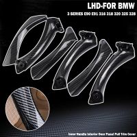 Car Inner Handle Interior Door Panel Pull Trim Cover Carbon Fiber left Right For BMW 3 series E90 E91 316 318 320 325 328