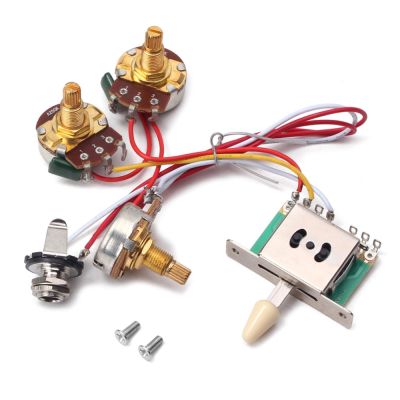 Guitar Harness Potentiometer Toggle Wiring Potentiometers Pots Audio Volume Bass Shaft Switch 500K Pickup Humbucker Prewired Guitar Bass Accessories