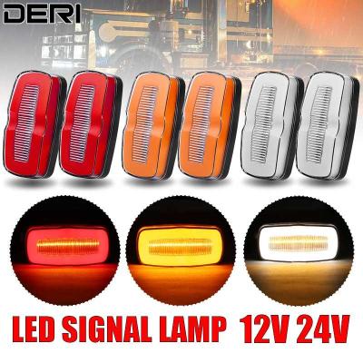 【CW】LED Turn Signals Light Flowing Yellow Red White For Buses Trucks Trailers Lorries 12V 24V Side Marker Rear Lamp ABS Housing