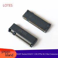 Ngff ซ็อกเก็ต B คีย์สูง3.2H 67pin อะแดปเตอร์ตัวเชื่อมช่องเสียบ M.2 Apci0078-p002a 67P Ngff Smt