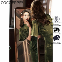 COCOEPPS Cheongsam สำหรับผู้หญิง2023ชุดกี่เพ่าปรับปรุงสีเขียวแขนลอยใหม่ฤดูร้อนแก้ไขใหม่หนุ่มฤดูร้อนสไตล์สาธารณรัฐจีนย้อนยุค