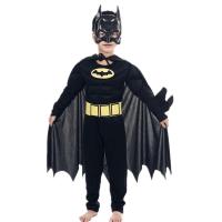 Kids Boys Muscle Costumes With Mask Cloak Movie Character Superhero Cosplay Halloween Party Role Play