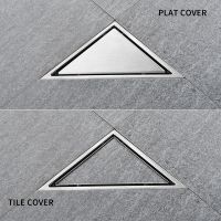 Hidden Type Triangle Tile Insert Floor Waste Grates Shower Drain 304 Stainless Steel Balcony Bath Corner Deodorant Floor Drain Traps Drains