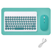 สำหรับ คีย์บอร์ดและเมาส์คอมโบชุด R Round Wireless Bluetooth-Compatible Keyboard สำหรับ IOS Android Windows Phone Tablet