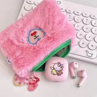 cute cherry coin purse card bag candy-colored girls plush storage earphone cosmetic lipstick