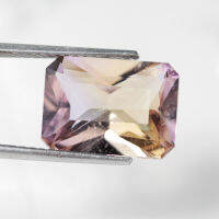 4.30 ct อเมทิน (Unheated Emerald Ametrine) สีเหลือง ม่วง สี่เหลี่ยมมุนตัด