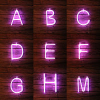 Violet Alphabet LED Letter Neon Fairy Christmas Lights USB Battery Operated Indoor For Bedroom Wall Festoon Garland Decoration