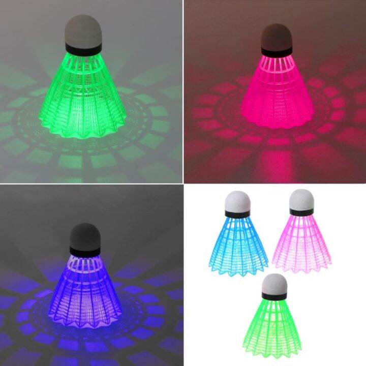 3pcs-led-luminous-badminton-dark-night-colored-plastic-foam-glowing-shuttlecocks-y51d