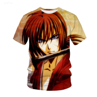 2023 NEW Ruriouni Kenshin 3d Anime T-shirt, Large Size Japanese Samurai Fashion Shirt, Men And Womens Harajuku Shirt fashion t-shirt