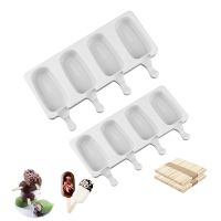 4/8 Holes Silicone Ice Cream Mold DIY Popsicle Moulds Chocolate Dessert Tray Ice Cube Maker Homemade Tools Summer Party Supplies