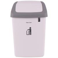 ✨โดนใจ✨ ถังขยะเหลี่ยมฝาสวิง DKW HH-208P 9 ลิตร สีขาว/ฝาสีเทา ถังขยะ DUSTBIN WITH SWING LID DKW HH-208P 9L WHITE/GRAY