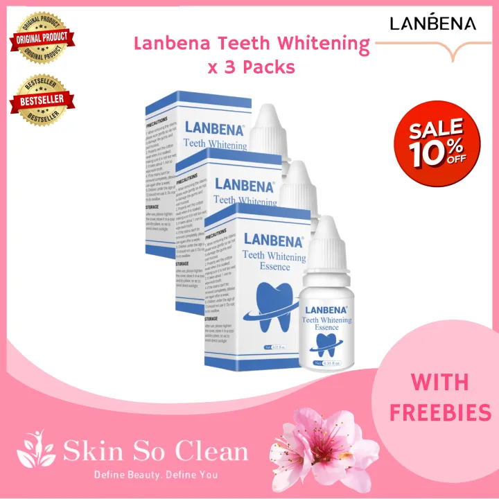 SKIN SO CLEAN LANBENA Teeth Whitening Serum Powder Essence Hygiene ...