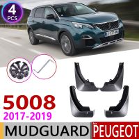 4ชิ้นแผ่นบังโคลนรถด้านหน้าด้านหลังสำหรับ Peugeot 5008 2017 2018 2019บังโคลนกระเด็นยางบังโคลนอุปกรณ์เสริม2nd 2 Gen