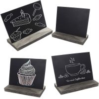 LE VICTORY Parties Reusable Tabletop Marker Display Stands Reserved Writing Stand Wood Base Stand Store Shop Message Board Small Blackboard Signs Chalkboard Mini Chalkboard