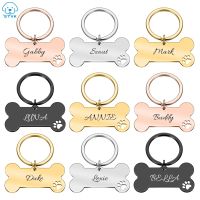 Personalized Pet ID Tag Keychain Engraved Pet ID Name for Cat Puppy Dog Collar Tag Pendant Keyring Bone Pet Accessories