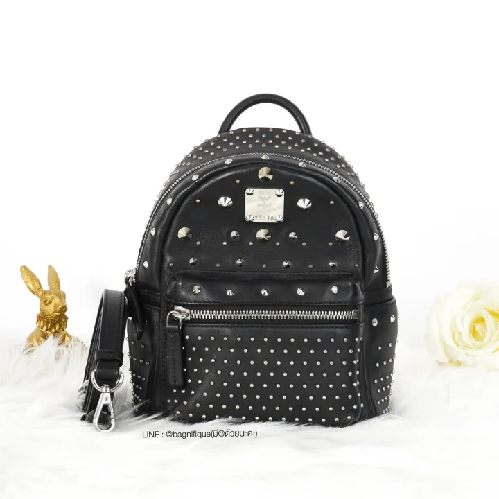 MCM X Mini Backpack Rock Stud Black 2ND Lazada.co.th