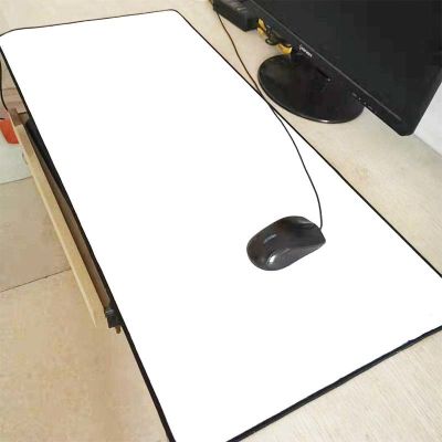 Gaming Pad All White Anti-slip Natural Rubber base with sewn edges Blank sublimation mouse pad RGB LED