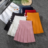 XS-3XL สไตล์เกาหลี Skirt เอวสูง กระโปรงเทนนิส สีพื้น กระโปรงสั้น เซ็กซี่ กระโปรง