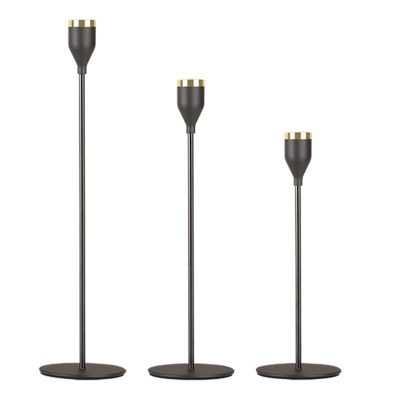 Modern Style Gold with Black Metal Candle Holders Wedding Decoration Bar Party Home Decor Candlestick