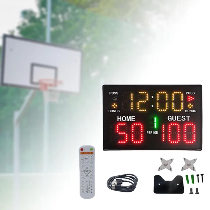 aternee Electronic Scoreboard Wall Mounted Score Clock Portable Score