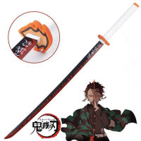 คอสเพลย์ Kimetsu ไม่มี Yaiba ดาบอาวุธปีศาจฆ่า Rengoku Kyoujurou ดาบอะนิเมะ1:1นินจามีด PU ของเล่น104เซนติเมตร