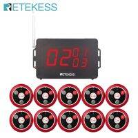 Retekess TD136 Wireless Waiter System Restaurant Pager Voice Broadcast Host+10Pcs Call Buttons For Bar Hotel Cafe