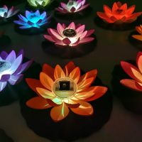 Solar Pool Light Artificial Floating Lotus Underwater Light Solar Flower Light Outdoor Night Lamp Garden Pond Pool Accessories