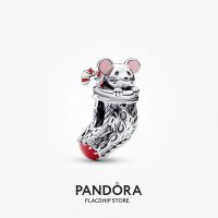 Official Store Pandora Festive Mouse &amp; Stocking Charm