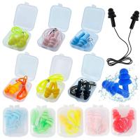 1Pair Soft Silicone Ear Plugs with Rope Water Sports Hearing Protection Noise Reduction Earplugs Swimming Pool Accessories