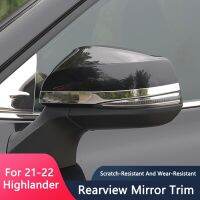 ：》“{： QHCP Stainless Steel Rearview Mirror Trim 1Pair For Toyota 21-22Highlander Backup Mirror Bright Strip Cover Sticker Car Exterior