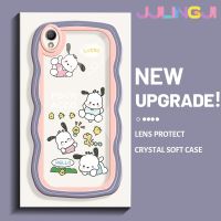 Jjlingji เคสสำหรับ OPPO A37 A37F NEO 9โชคดี Pochacco มาการอนคลื่นเคสมือถือกันกระแทกแบบใสนิ่มเคสโปร่งใสลายกล้องถ่ายรูปที่สร้างสรรค์ซิลิกาเจลฝาครอบป้องกัน