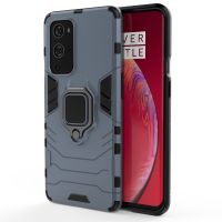 สำหรับ OnePlus 9โปรพีซี + เคสป้องกันกันกระแทก TPU พร้อมที่วางแหวนแม่เหล็ก (สีกรมท่า) (จัดส่งรวดเร็ว)