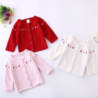 Fashion Autum DIIMUU Kids Clothing Girls Sweaters Children Clothing Baby Cardigan Button Casual Tops 0-3 Years