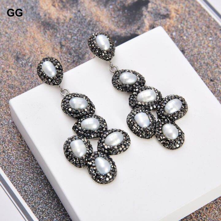 guaiguai-jewelry-white-coin-keshi-pearl-black-crystal-cz-pave-stud-earrings-for-women