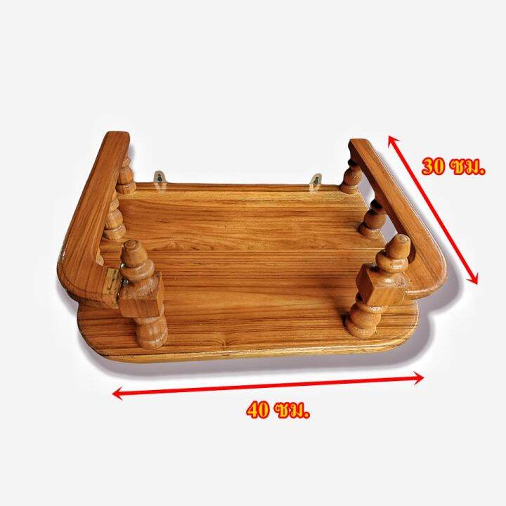 หิ้งพระติดผนังทำจากไม้สัก-ทำสีเคลือบแลกเกอร์-กว้าง-40-ซม-ลึก-30-ซม