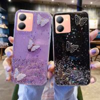 ฝาหลังนิ่มโปร่งใสผีเสื้อท้องฟ้าเต็มไปด้วยดวงดาวหรูหรา4G 5G Y36เคสสำหรับ VIVO โทรศัพท์ในสต็อก