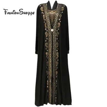 Rhinestone Moroccan Kaftan Robe Women Abaya Dubai African Loose