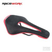 RACEWORK เบาะรองนั่งแบบกลวงทำจากเรซินอานจักรยานพิมพ์ลาย3D เบาะรองนั่งแสนนุ่มจักรยานแข่งเสือภูเขาเบาะการแข่งขันขี่จักรยานบนถนน