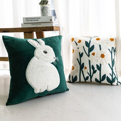 【CW】℗☄☃  1psc Small Sofa Embroidery Cushion Bedroom Bed Pillowcover Backrest Pillowcase